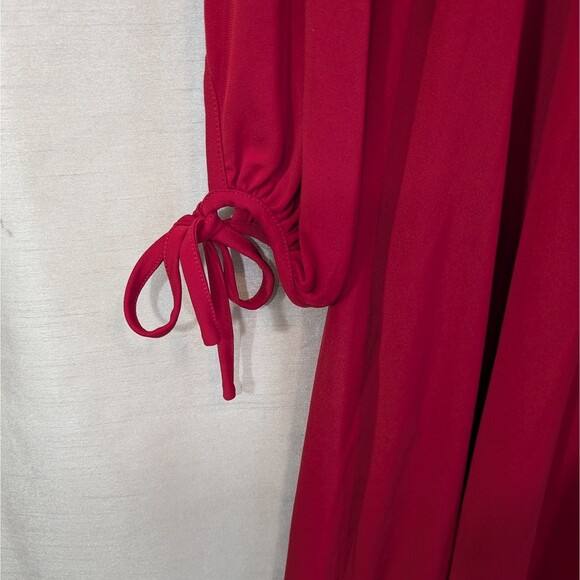 Karen Kane Women's Size LARGE Red Jersey Knit Swing Holiday Dress Made in USA - Picture 12 of 12